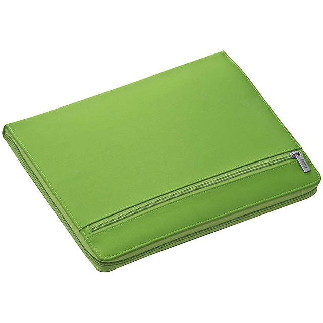 A4 nylon writing case with zipper - lime