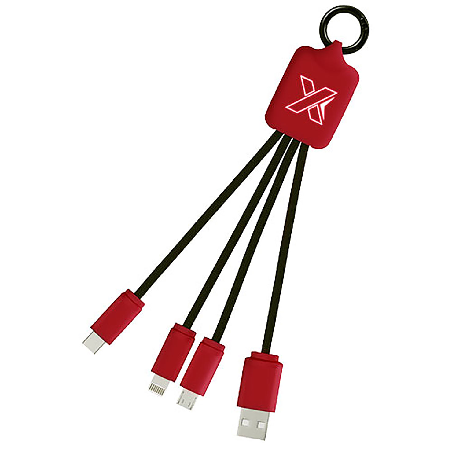 Světelný kabel se čtyřmi konektory SCX.design C15 - červená