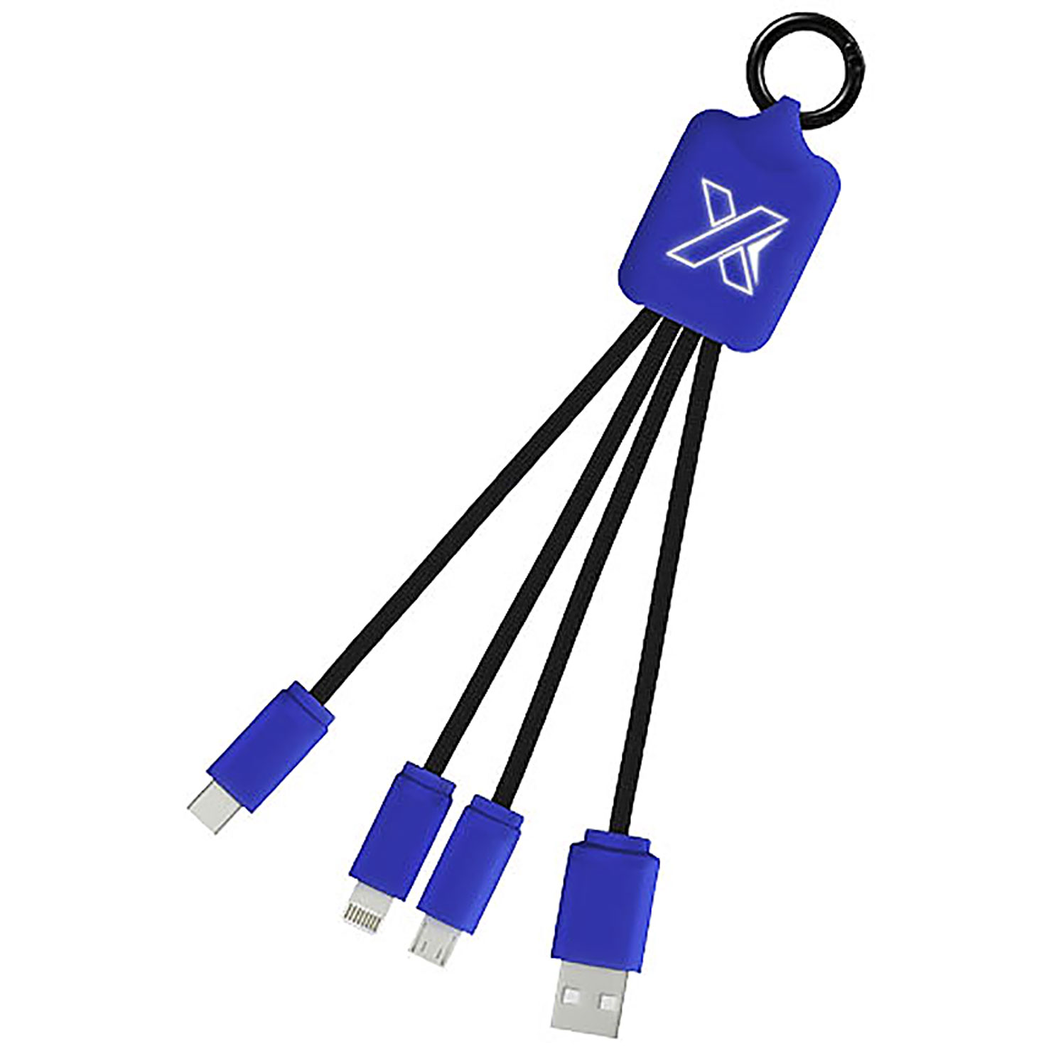 Světelný kabel se čtyřmi konektory SCX.design C15 - modrá