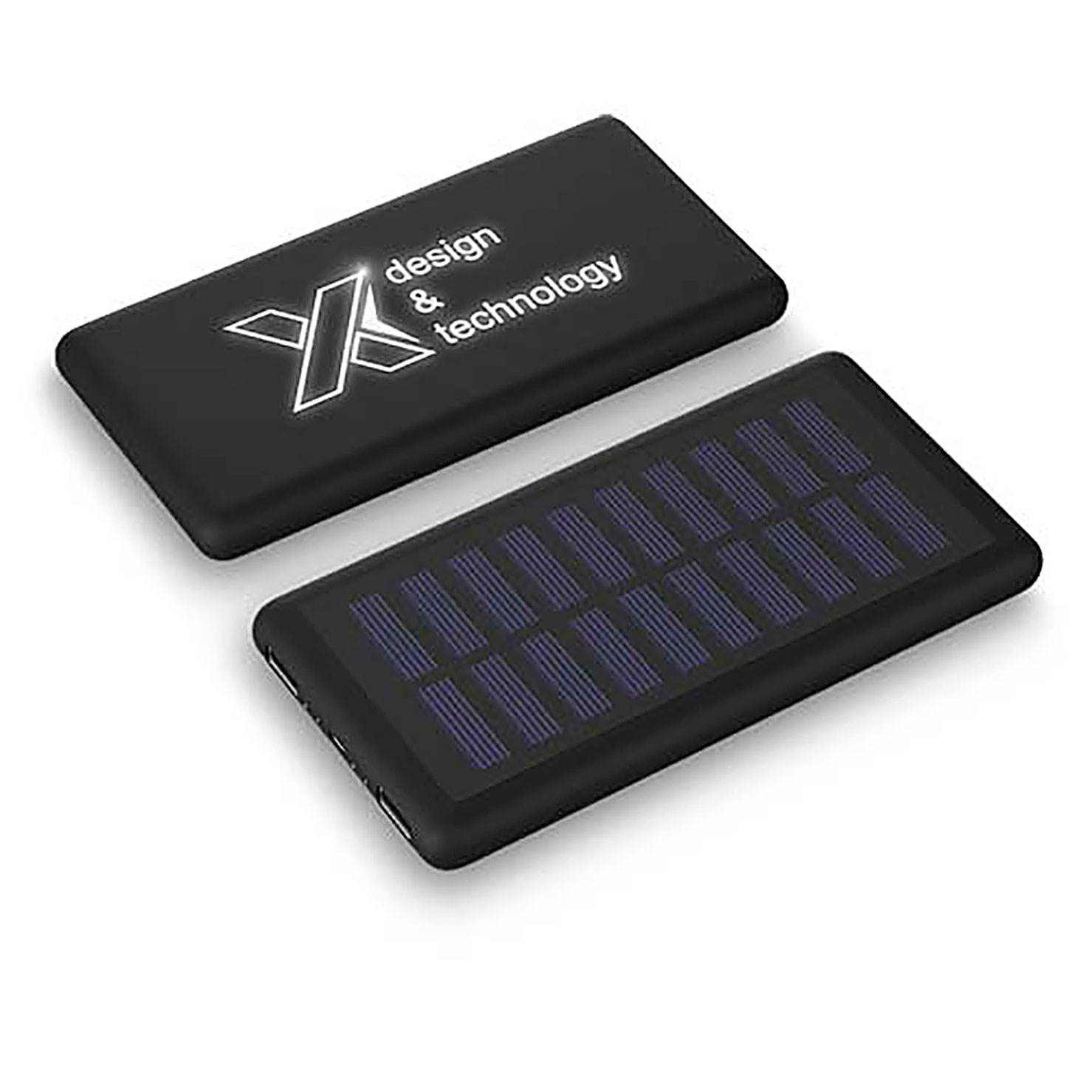 Svítící solární powerbanka SCX.design P30  8000 mAh - černá