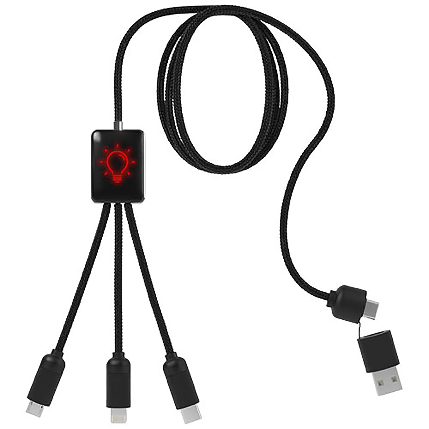 SCX.design C28 5-in-1 extended charging cable - red