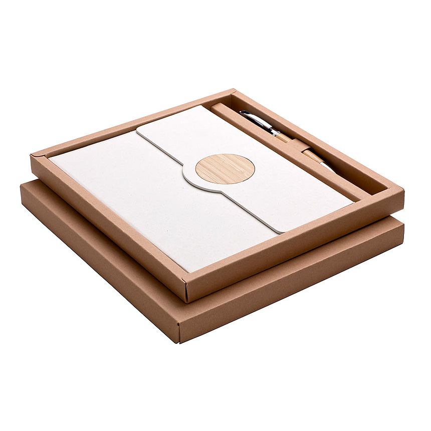 LATTE notebook with pen in a box - beige