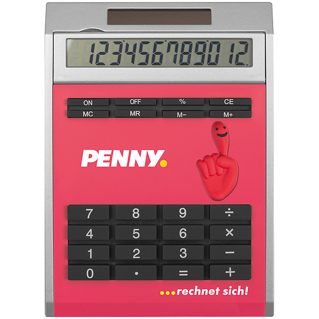 Own design calculator with insert, small - red