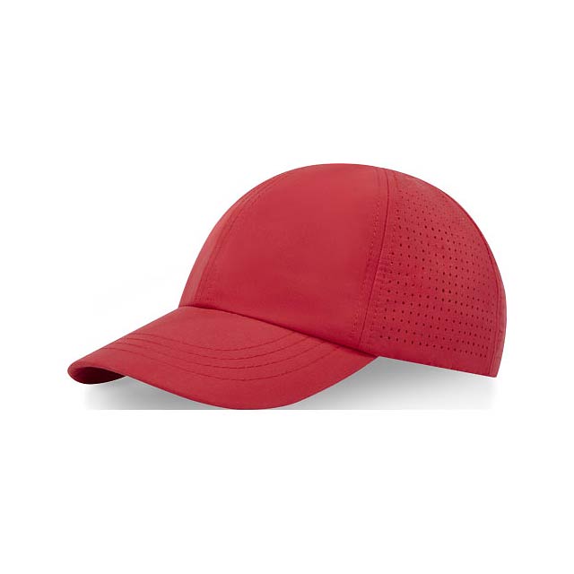 Mica 6 panel GRS recycled cool fit cap - transparent red