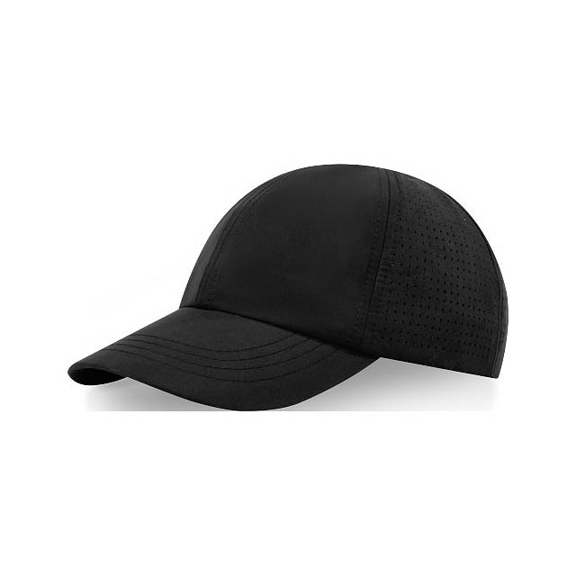 Mica 6 panel GRS recycled cool fit cap - black
