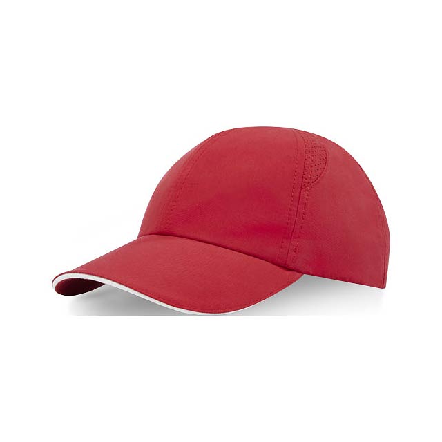 Morion GRS recycelte Cool Fit Kappe mit sechs Segmenten - Transparente Rot