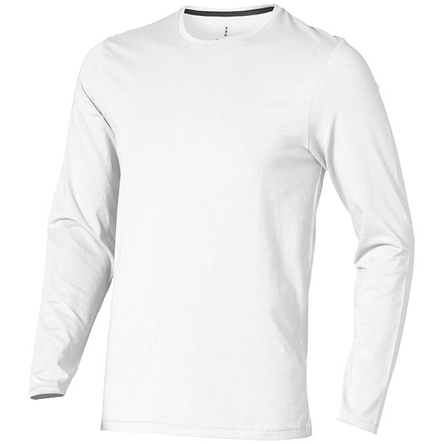 Pánské triko Ponoka s dlouhým rukávem, organická bavlna - bílá