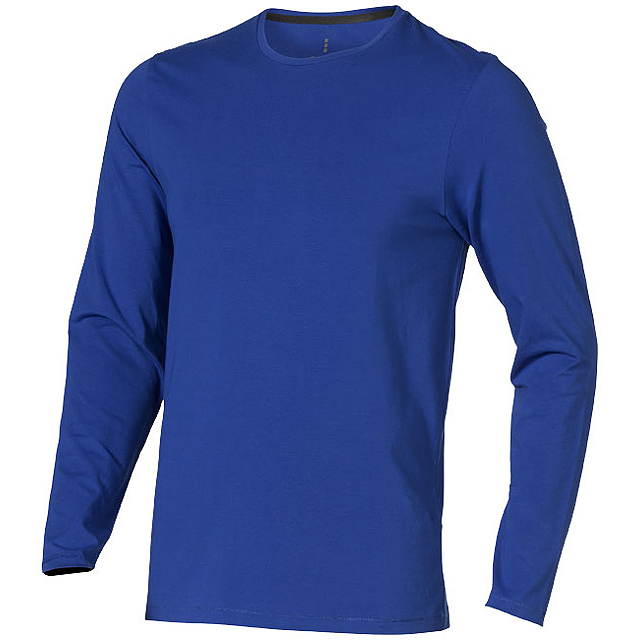 Pánské triko Ponoka s dlouhým rukávem, organická bavlna - modrá