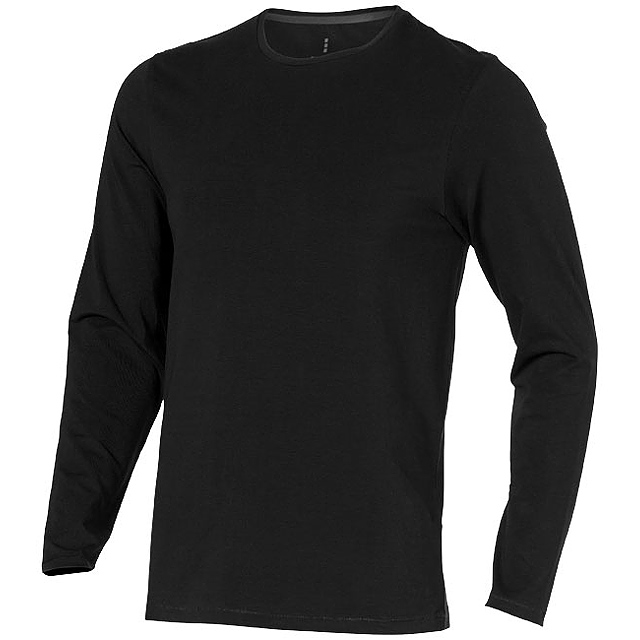 Pánské triko Ponoka s dlouhým rukávem, organická bavlna - černá