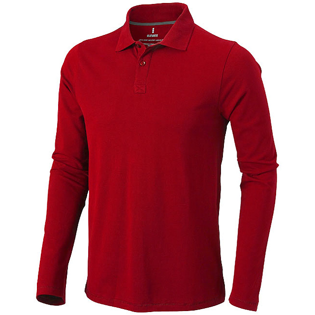 Oakville Langarm Poloshirt für Herren - Rot