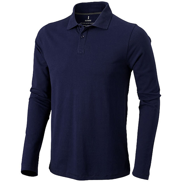Oakville Langarm Poloshirt für Herren - blau