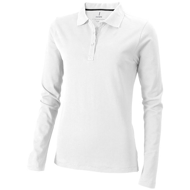 Oakville Langarm Poloshirt für Damen - Weiß 