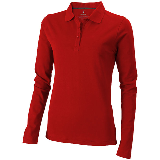 Oakville Langarm Poloshirt für Damen - Rot
