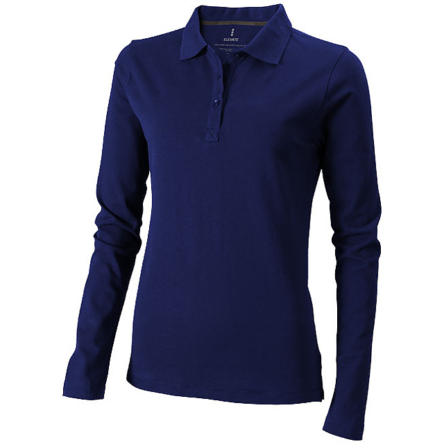Oakville Langarm Poloshirt für Damen - blau