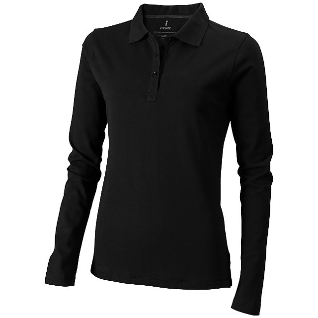 Oakville Langarm Poloshirt für Damen - schwarz