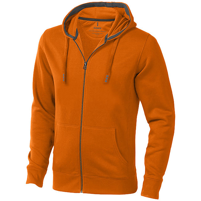 Mikina Arora s kapucí, zip v celé délce - oranžová