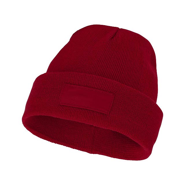 Čepice Boreas s políčkem na logo - transparentná červená