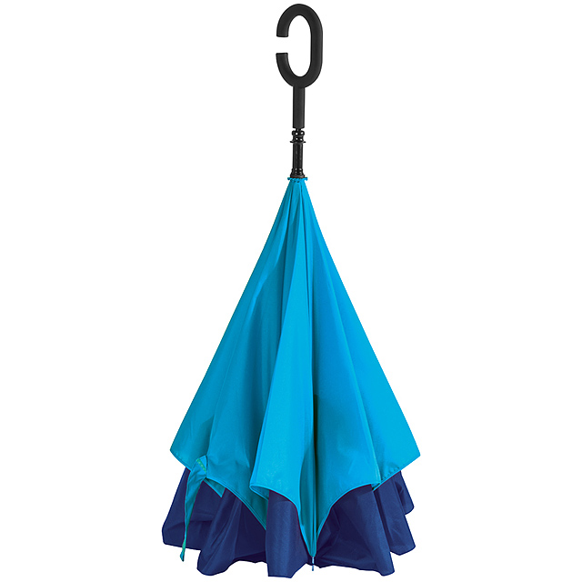 umgekehrter Regenschirm - azurblau  