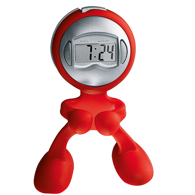 Bendable clock man - red