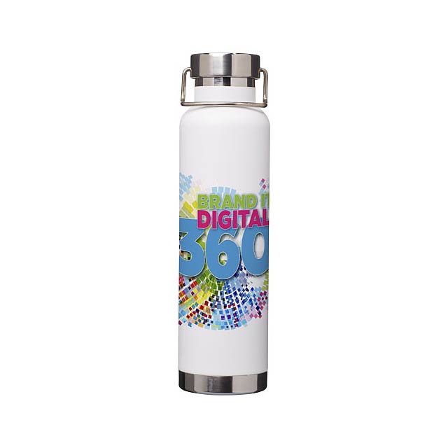360° Brand it digital - Dekorierte Thor Sportflasche - Weiß 