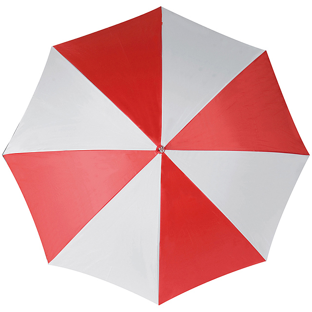 Dáždnik s dreveným držadlom - červená