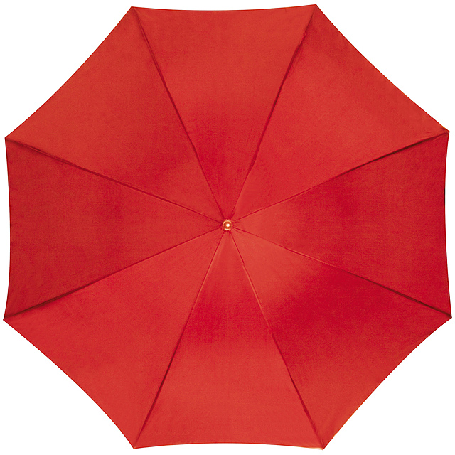 Dáždnik s dreveným držadlom - červená