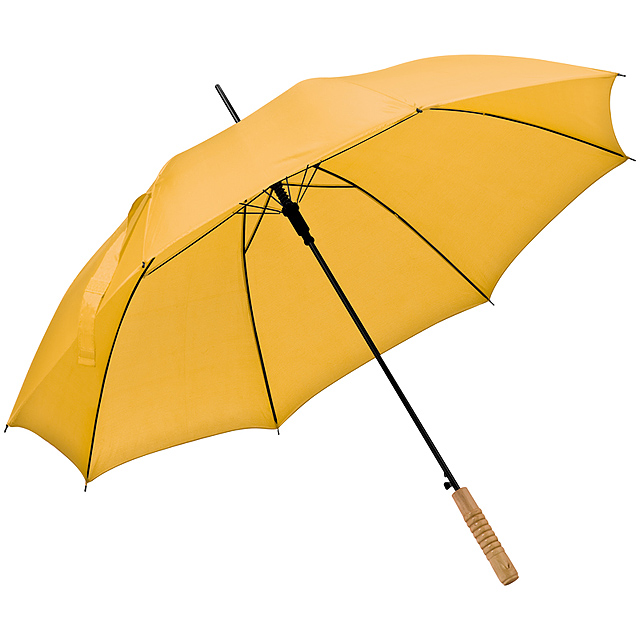 Deštník s dřevěným držadlem - žlutá