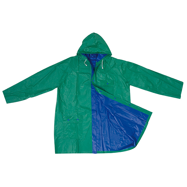 Bicolour reversible raincoat, PVC,XL - blue