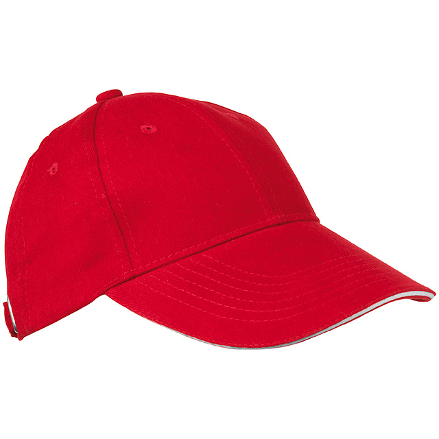 6-panel sandwich baseball cap - red