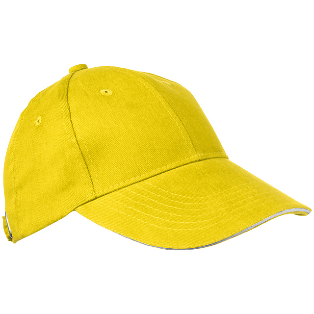 6-panel sandwich baseball cap - yellow