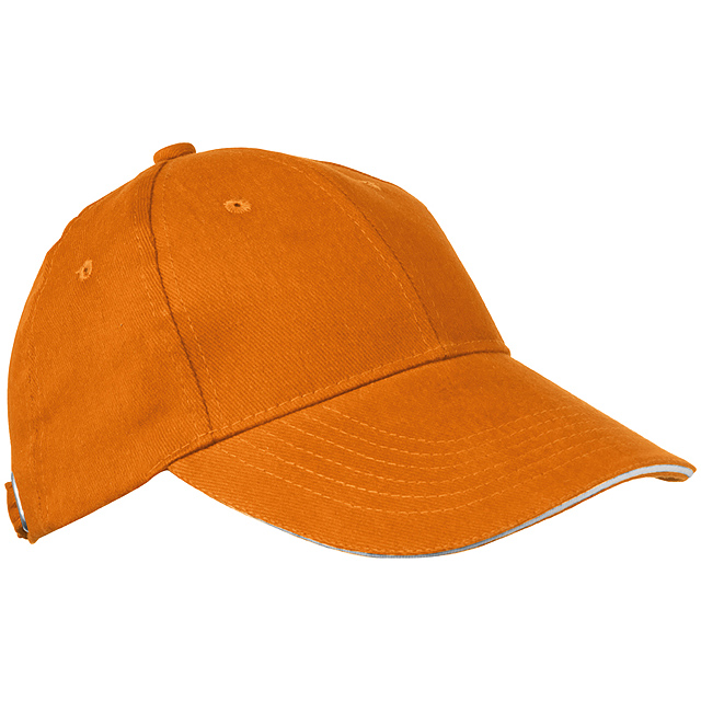 6-panel sandwich baseball cap - orange