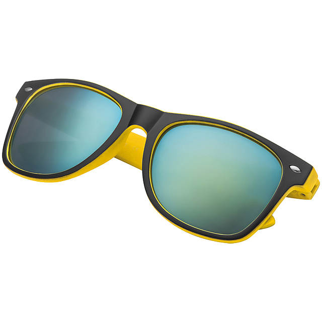 Bicoloured sunSkloses with mirrored lenses - yellow