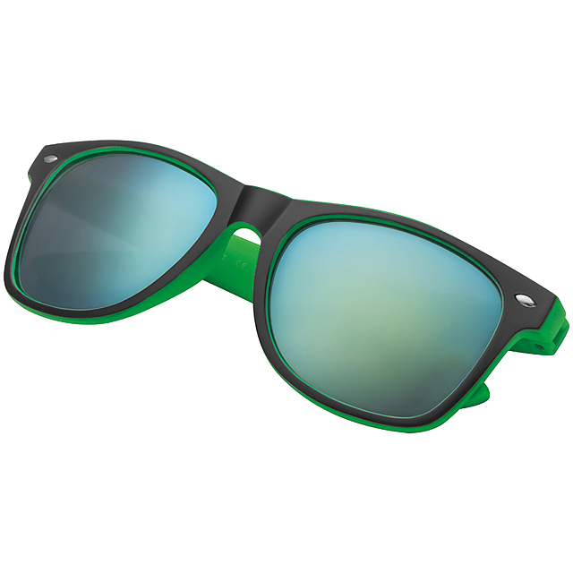 Bicoloured sunSkloses with mirrored lenses - green