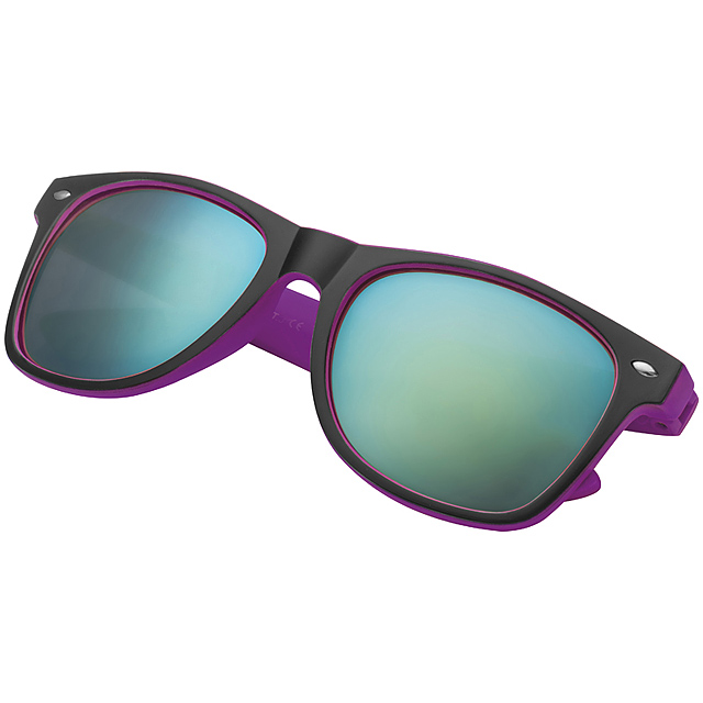 Sonnebrille bicolour mit verspiegelten Gläsern - Violett