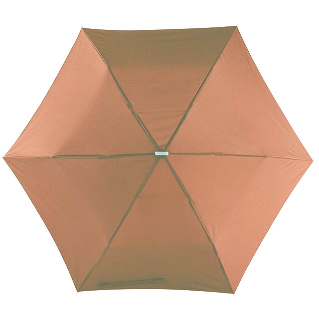 Super tenký mini skládací deštník FLAT - hnědá
