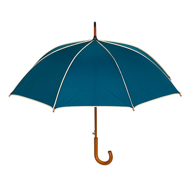 Automatic wooden stick umbrella WALTZ - blue