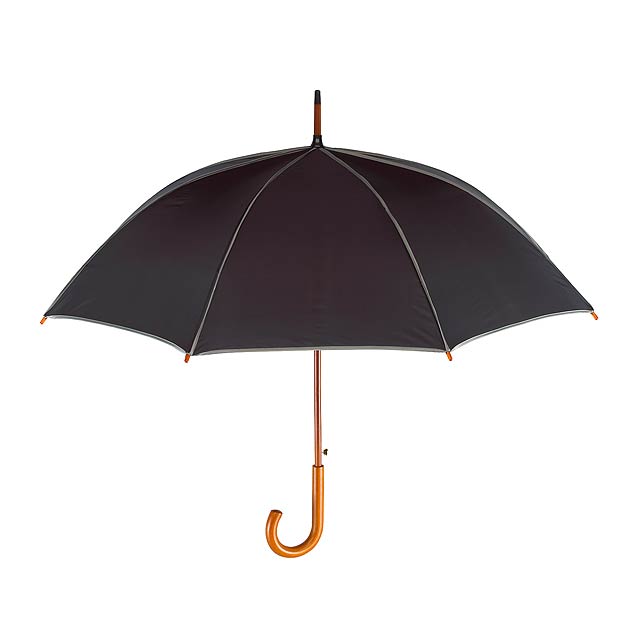 Automatický dřevěný holový deštník  WALTZ - šedá