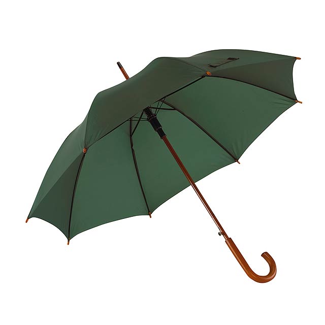 Automatic wooden stick umbrella TANGO - green