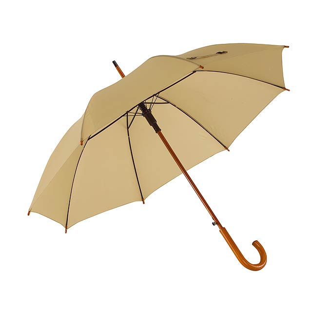 Automatic wooden stick umbrella TANGO - beige