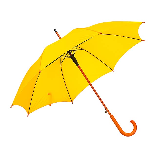 Automatic wooden stick umbrella BOOGIE - yellow