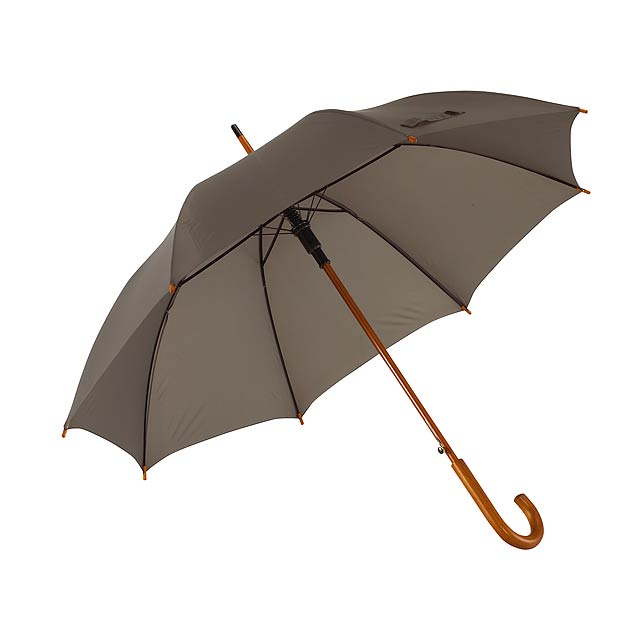 Automatic wooden stick umbrella BOOGIE - grey