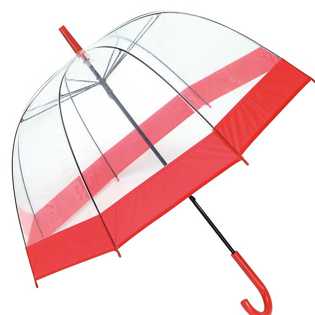 Dome Umbrella Honeymoon transp./red - Rot