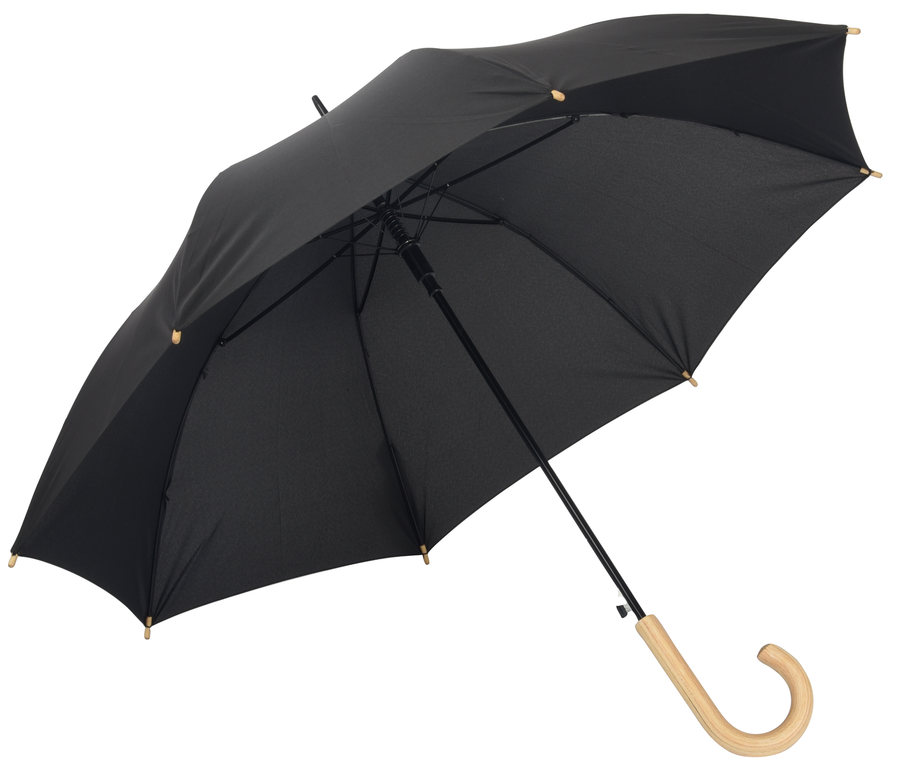 Automatický dřevěný deštník LIPSI - černá