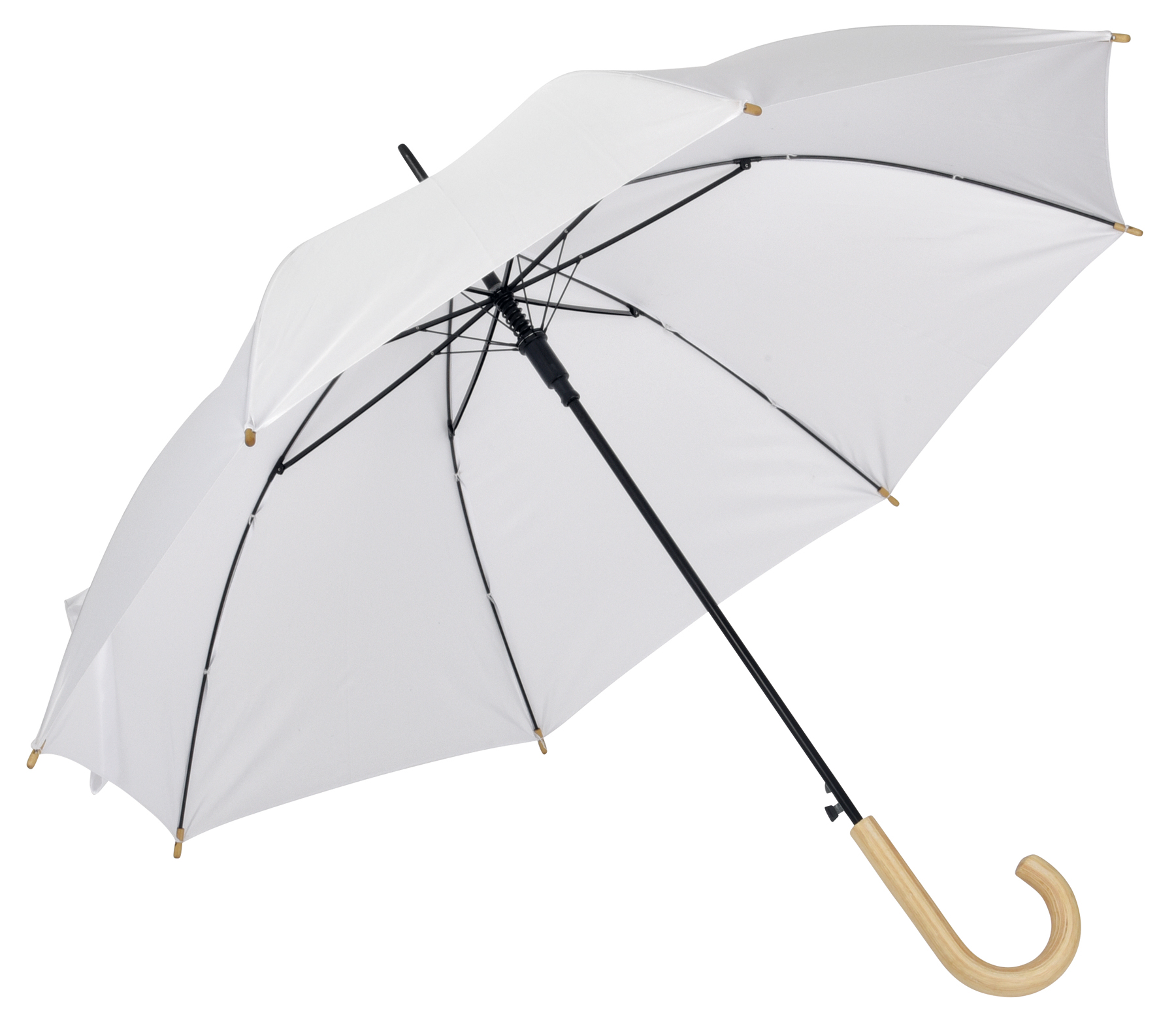 Automatický dřevěný deštník LIPSI - bílá