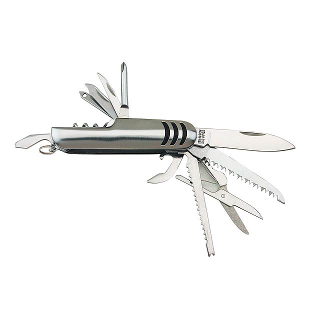 11dílný kapesní nůž TRIO - stříbrná