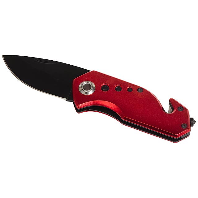Emergency pocket knife DISTRESS - red