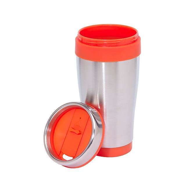 Double-walled travel mug LUNGO - silver