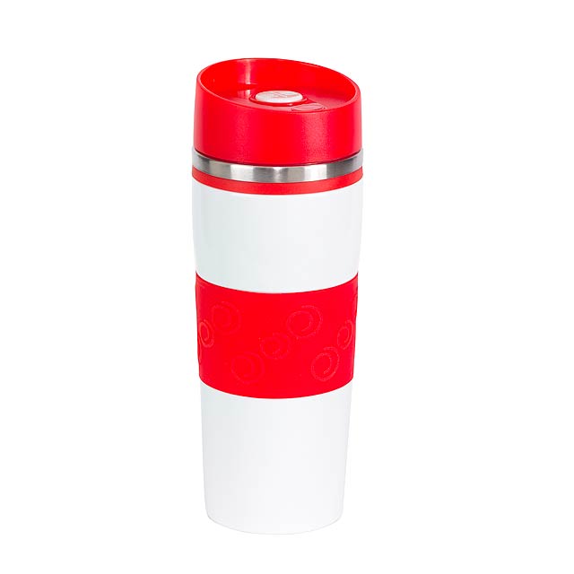 Double-walled travel mug ARABICA - red