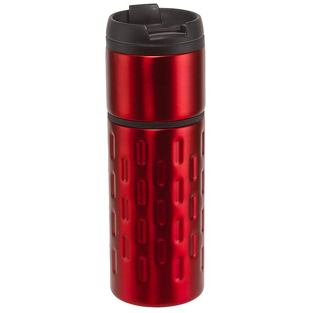 Double-walled travel mug EXCLUSIVE LIQUID - red