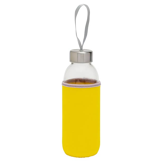 Glass bottle TAKE WELL - yellow